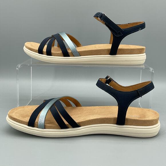 NEW Easy Spirit Women’s Dottle 3 Ankle Strap Comfort Sandals Dark Blue Size 6.5M - Picture 2 of 10